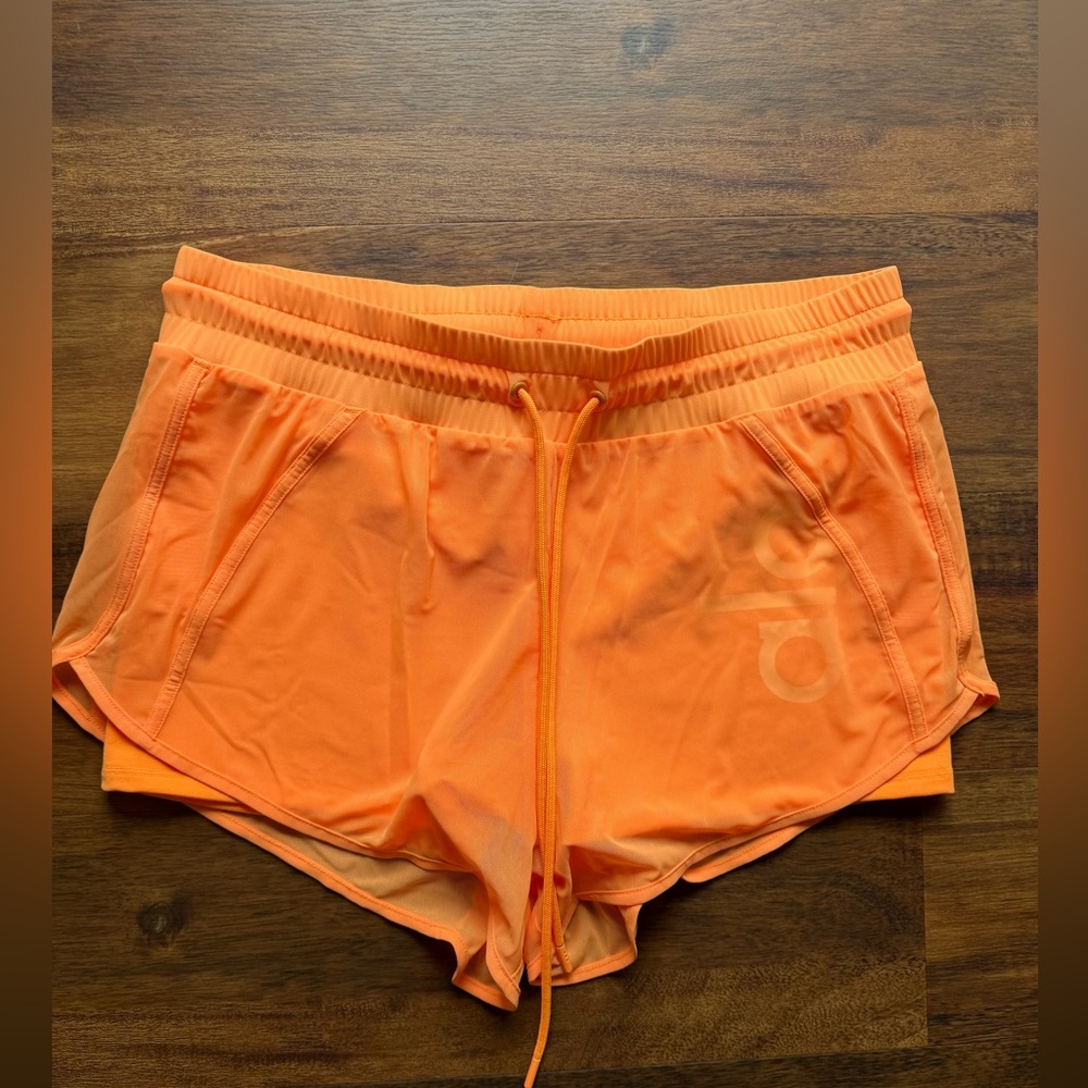 Bright Orange Mesh Alo Yoga Shorts